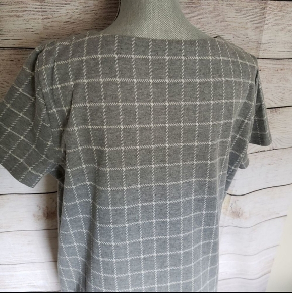 JANE & DELANCEY gray white Windowpane plaid midi Shift Dress Women's XS Cute EUC - Picture 8 of 10